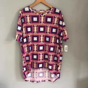 NWT Donald Duck Lularoe Irma Disney top Small Hi Lo Oversized